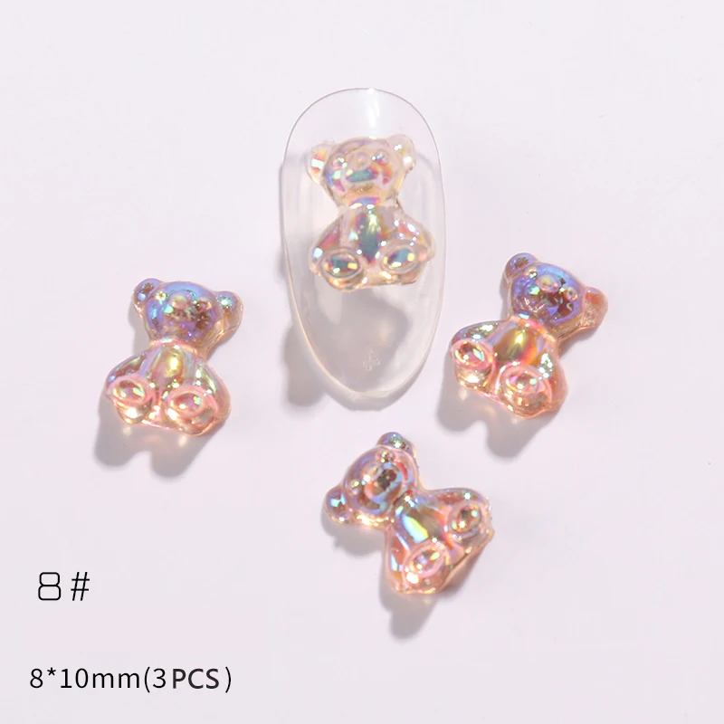 

Professional Private Logo Brand Logo Bear 3D Nail Art Decoration, Colorful