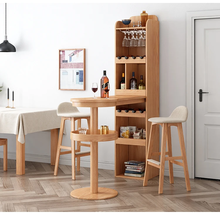 Customized Wholesale Mini Home Living Room High Wooden Bar Table Set