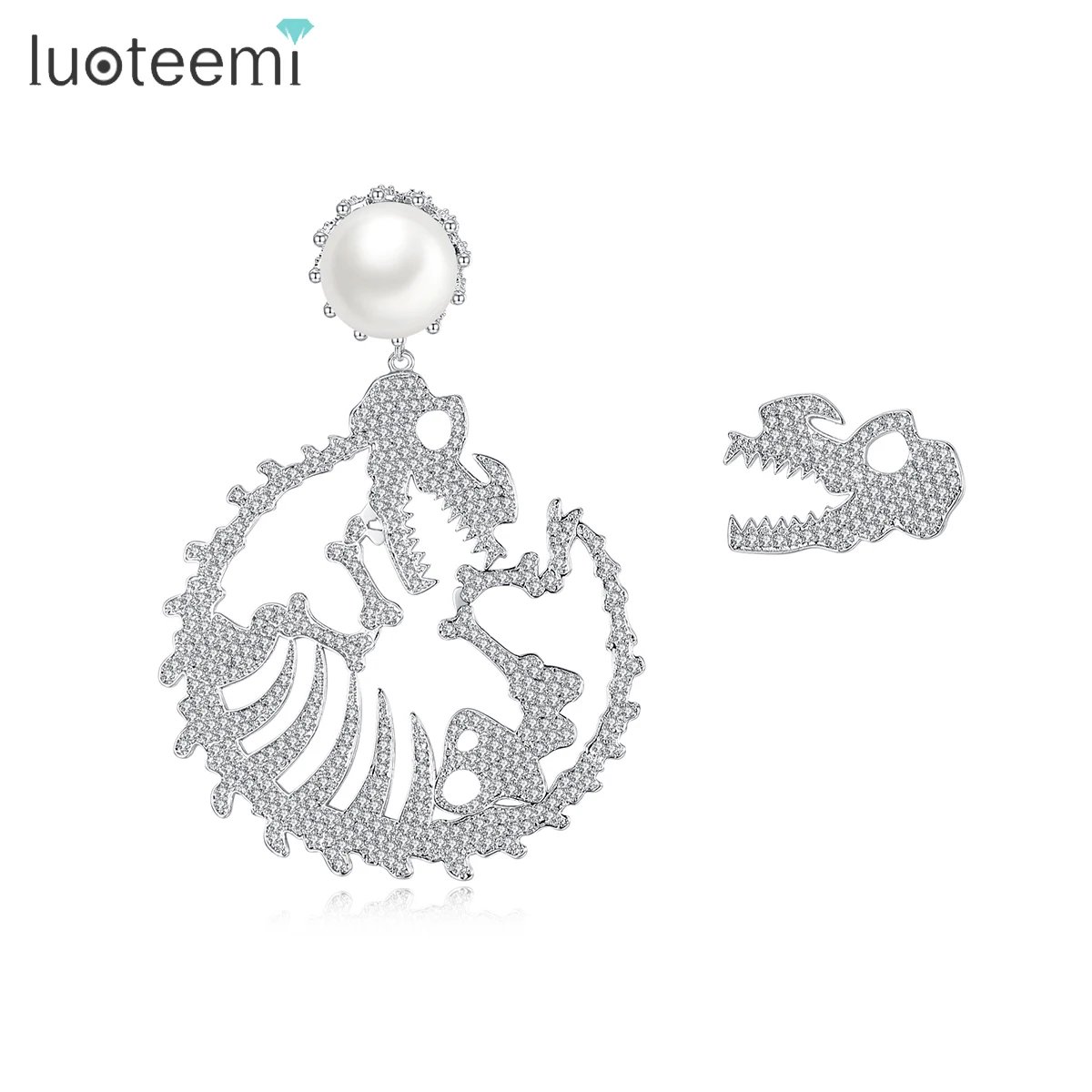 LUOTEEMI Tiny CZ Pave Zircon Earring Jewelry Fashion Large New Elegant Christmas Designer Long Exaggerated Earing