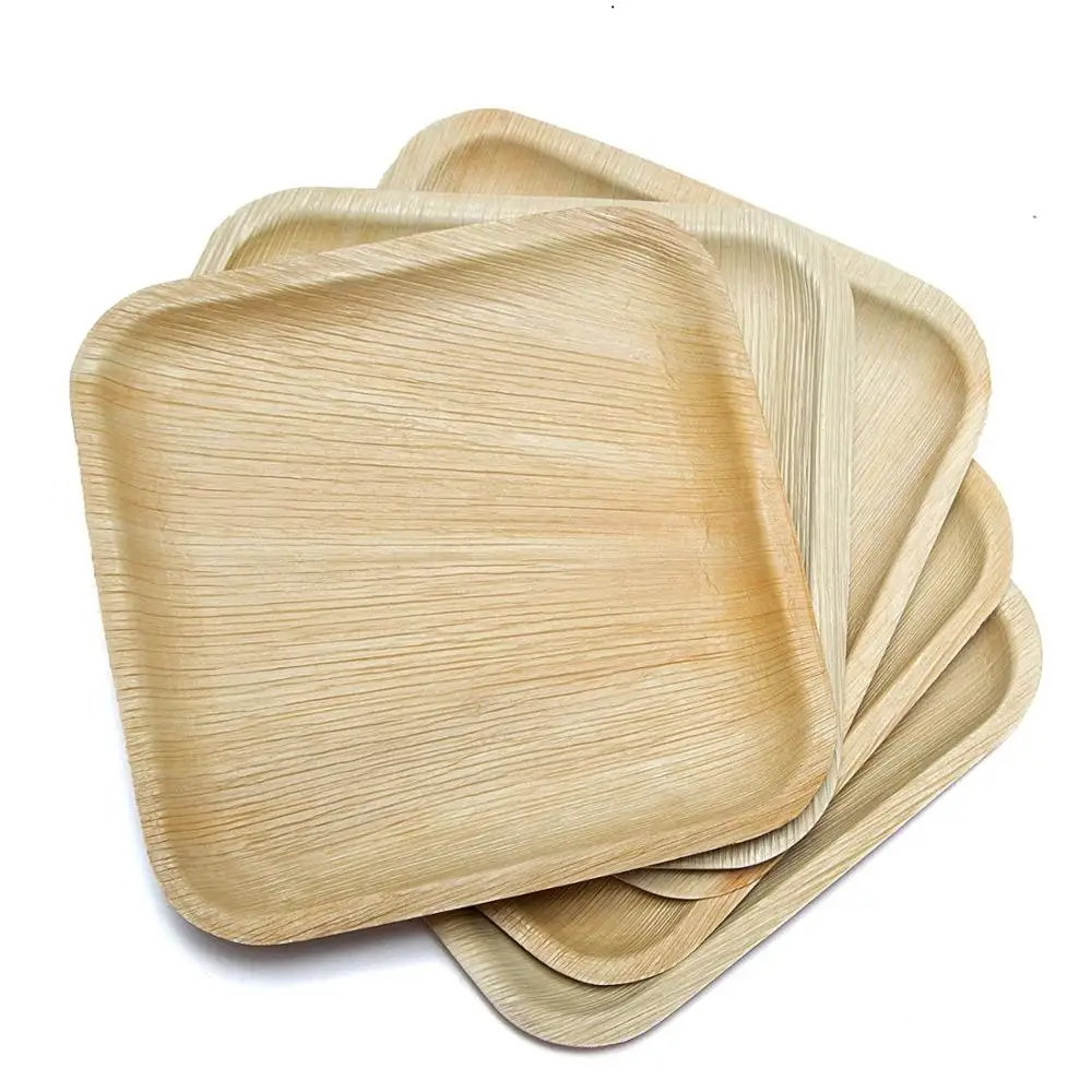 

Disposable Areca Palm Leaf Plates/palm Leaf Square Plates 6" 8" 10" Paper Novelty Natural Party Plate Dish Kiln Bulk Packing