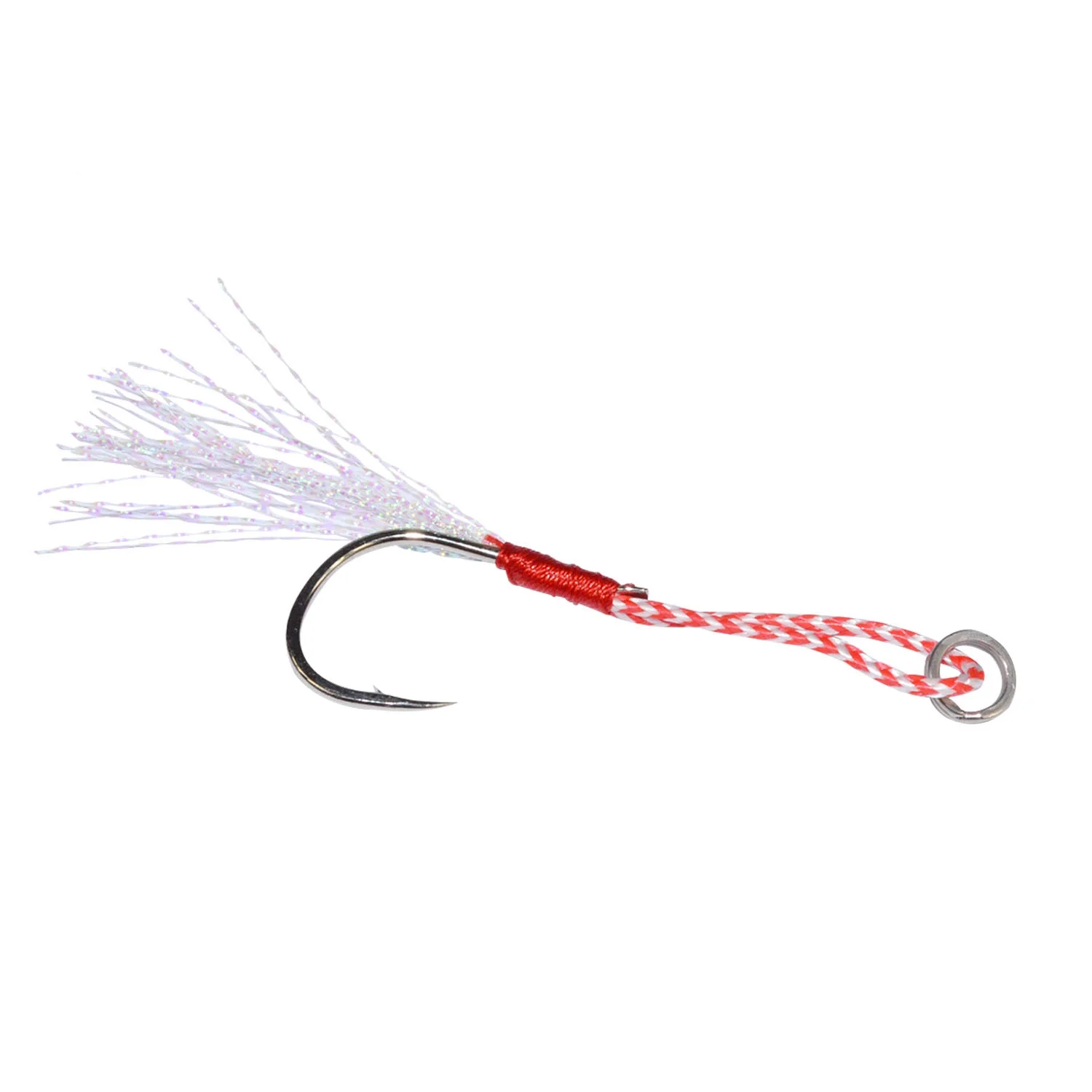 

Stainless Steel Saltwater Metal Jig Glow Feather Assist Hook Fishhooks