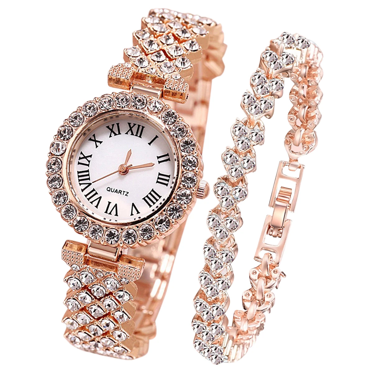 

Wrist With Diamonds Women's Watches Luxury Stainless Steel Watch Bracelet, Picture