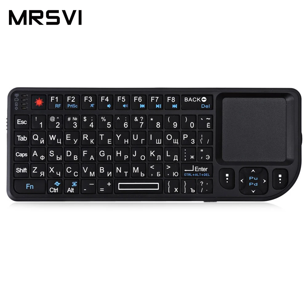 

wireless 2.4G Handheld Touchpad mini keyboard backlit for Android tv box PC Laptop HTPC smart remote A8 Spanish mini keyboard, Black