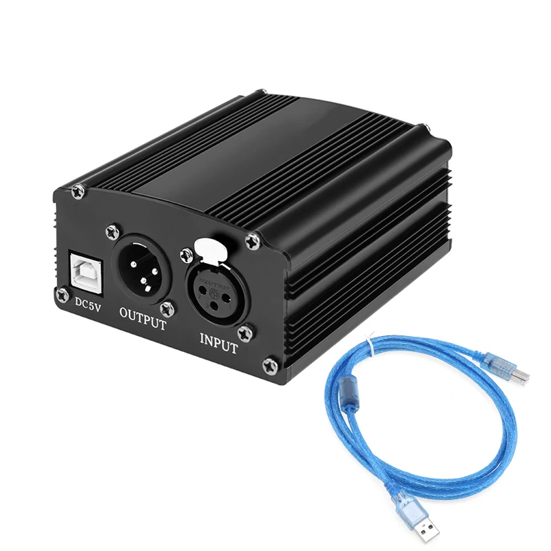

GAZ-48C Portable 1 Channel 48V USB Phantom Power USB Cable XLR 3Pin Microphone Cable for Any Condenser Microphones Accessories