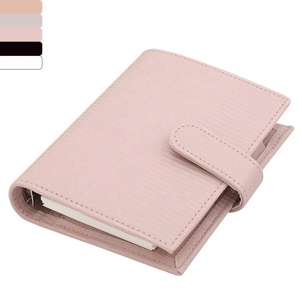 

A7 Lizard Leather Pocket Luxe 6 Rings Binder Budget Planner Cover with Pen Loop & Card Slots for Money Organization System