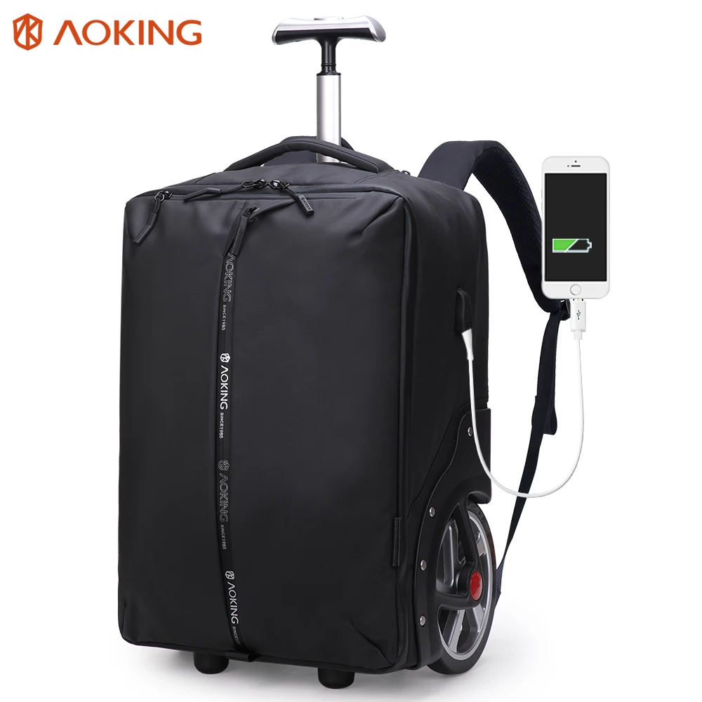 

50L large capacity travel trolley backpack bag wheeled laptop trolley backpack with wheels