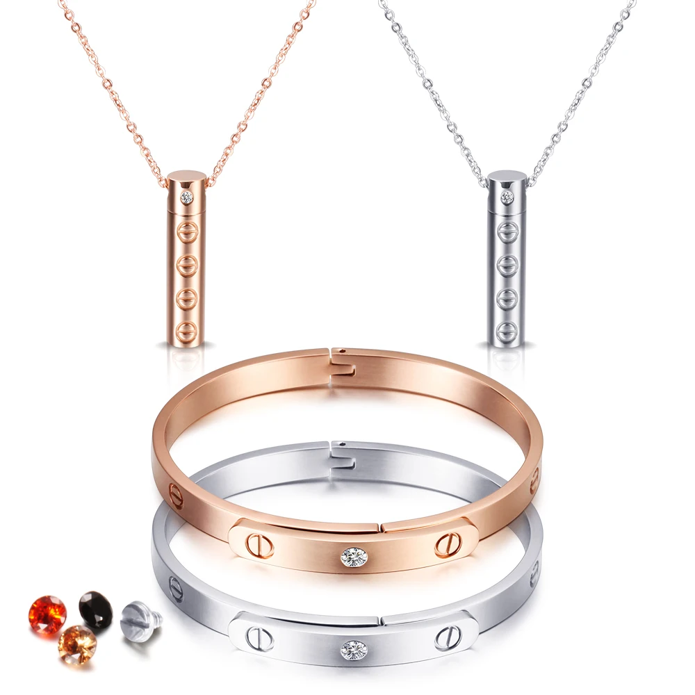 

Hot selling newest design styles fashion bangle and necklace lovers jewelry set