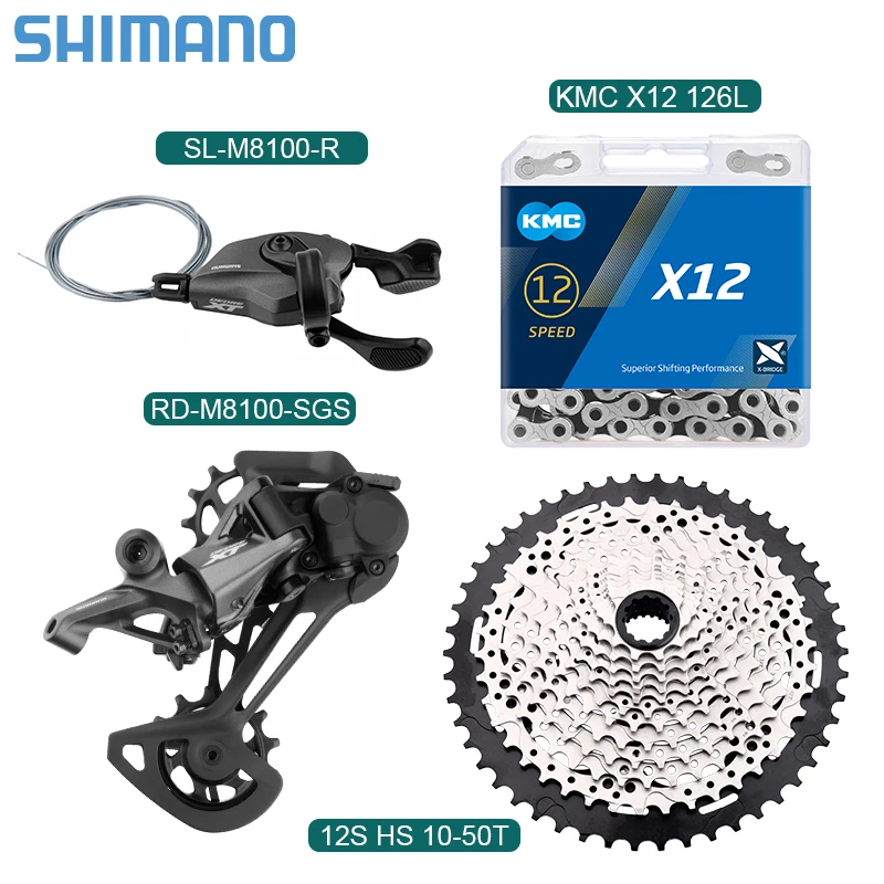 

Shimano SMN M8100 SLX XT Groupset MTB 1x12 Speed Derailleur 12S 10-50T Cassette KMC X12 Chain 12V Shifter 12S transmission kit