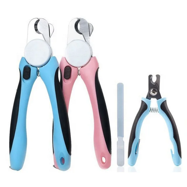 

Safety Pet Professional Cleaning Grooming Tool Pet Cat Dog Nail Clippers with Quick Sensor, Pink/ blue