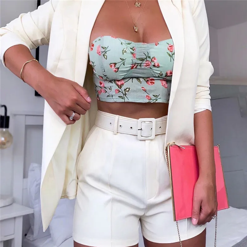 Conjunto De Blazer Y Pantalón Corto Para Mujer,Traje De 2 Piezas,Conjunto  De Blazer Y Pantalón Corto - Buy Blazer De Mujer,Blazers De Mujer  2020,Conjunto De Blazer Y Pantalones Cortos De Mujer Product