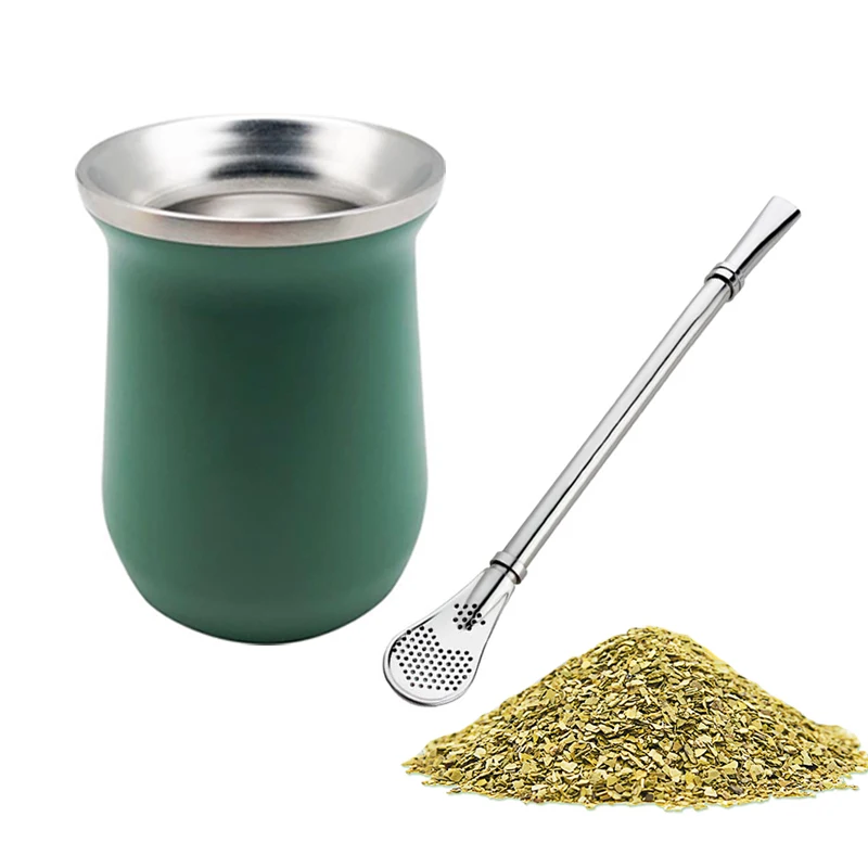 

2020 Custom Logo Wholesale, Tumbler Cups Stainless Steel Double Walled Insulated Yerba Mate Cup/