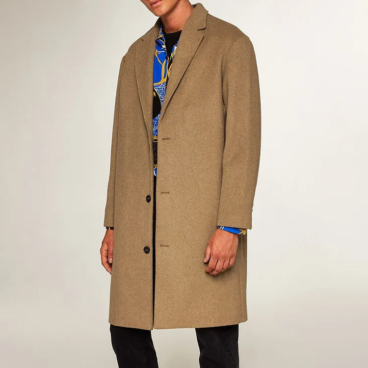 

Custom casual fashion high quality man coat long coats for men wool jacket