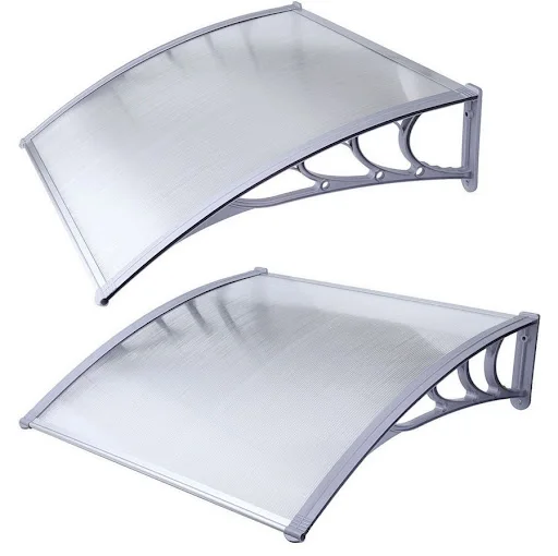 

Aluminum outdoor diy awning 60*60cm fashion rain shelter polycarbonate plastic canopy, Clear, blue, brown,white