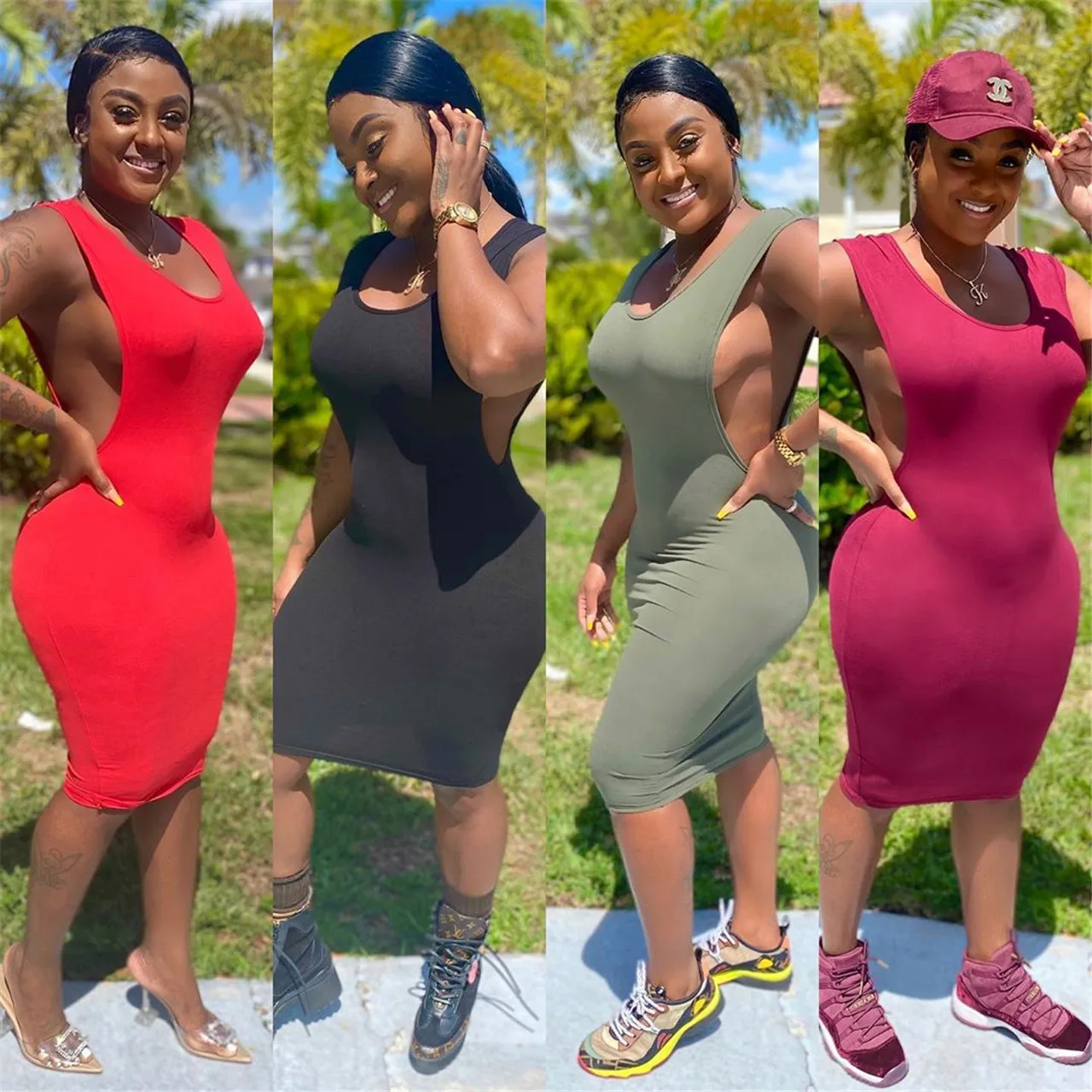 

plus size womens dresses Sleeveless split dress women sexy dresses, Customized color