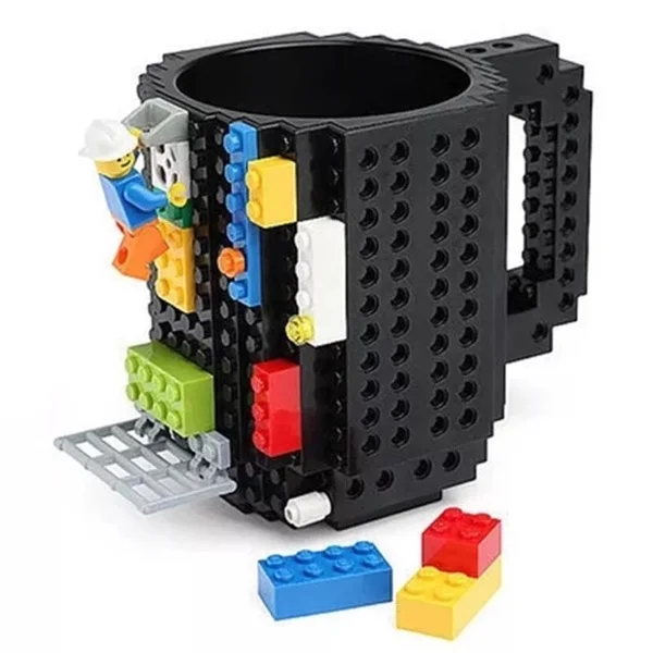 

Amazon Wholesale Funny Building Blocks Lego Coffee Mug Coffee DIY Build-on Brick Plastic Tea Cup Mug for Kids Gift, Many color, pls check details page