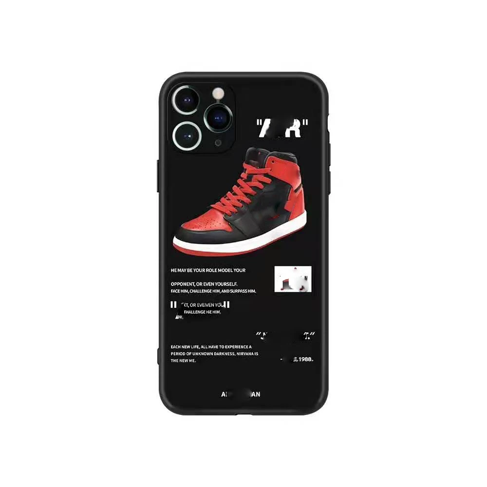 

Drop Shipping International tide brand Shockproof Silicone Soft Phone Case for iPhone 12, Black