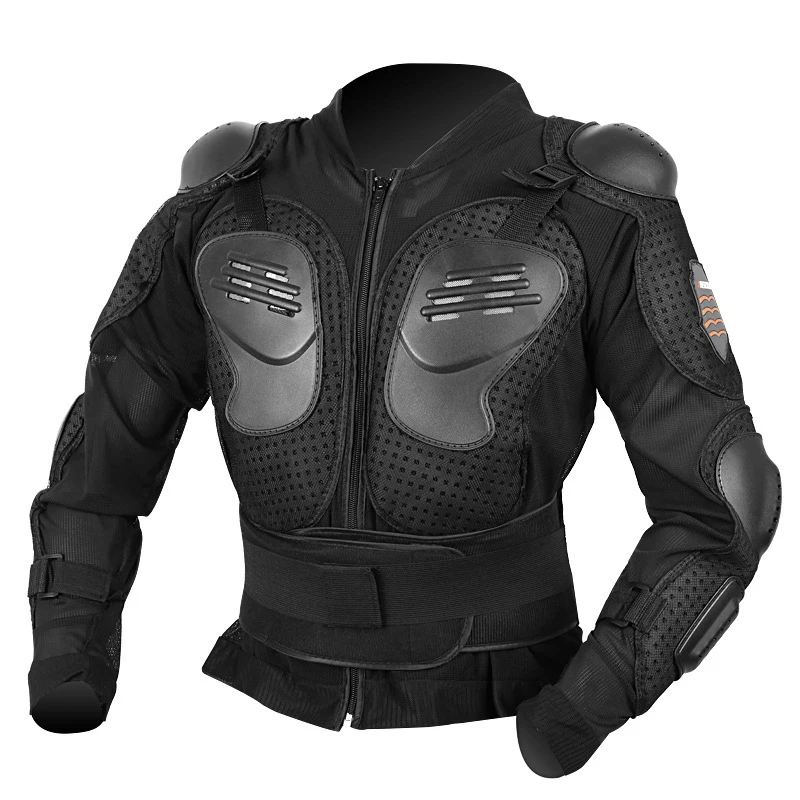 

Zipper Closure Motorcycle Full Body Armor Jacket Spine Chest Protection Gear Motocross Protector Jacket for Men Women, Black