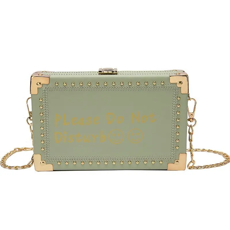 

Popular Ladies Retro Rivet PU Leather Mini Handbags Women Chain Shoulder Bag Crossbody Purse, Black