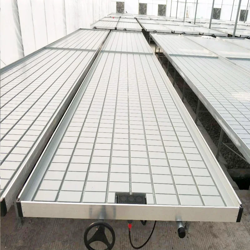 
Rolling greenhouse growing Ebb and flow benches 