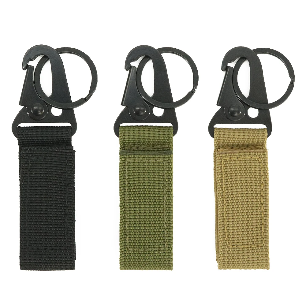 Tactical Carabiner Outdoor EDC Keychain Nylon Webbing Keys Holder Camping Backpack Belt Hook Hanging Buckle Muilter Clip
