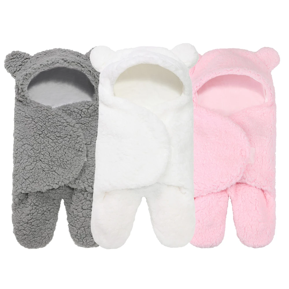

Newborn Receiving Blanket Solid Color Sleeping bag Soft Swaddlep wrap