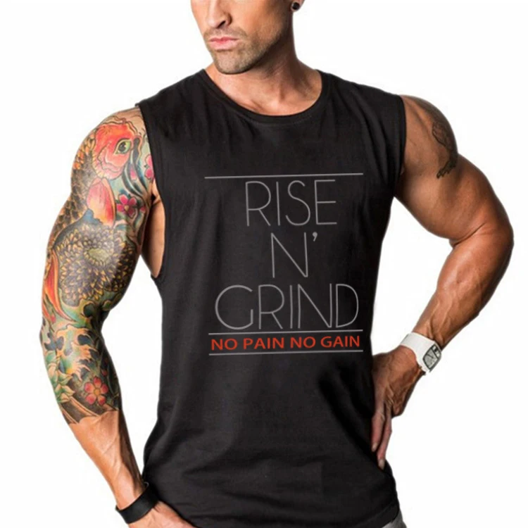 

New men summer Muscular man elastic force Breathable GYM clothes printing Letter pattern Fitness Loose Short sleeve Tees, Colors