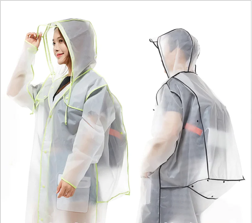 pu fashion botton raincoat adult protective transluc