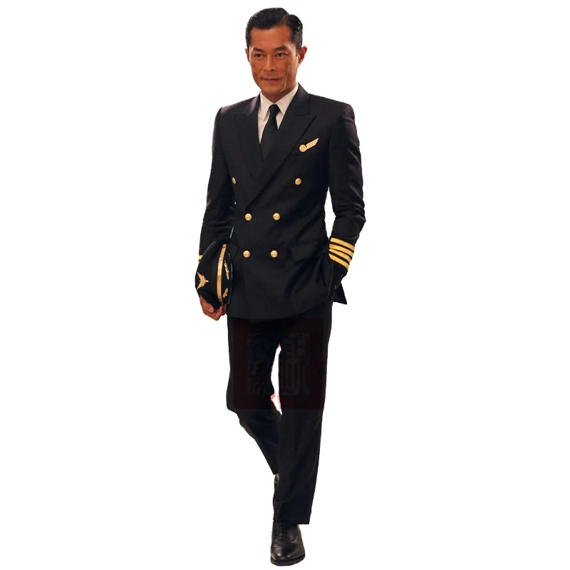 

Aviation corporation crew captain uniform Airline company and College Clothing Annual meeting men's performance security uniform, Navy blue black