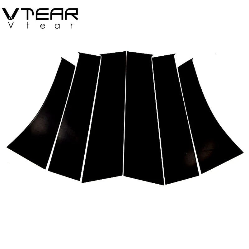 

Vtear For Mitsubishi ASX/RVR window BC pillar decorative sticker Glossy black trim anti scratch mirror surface cover accessories