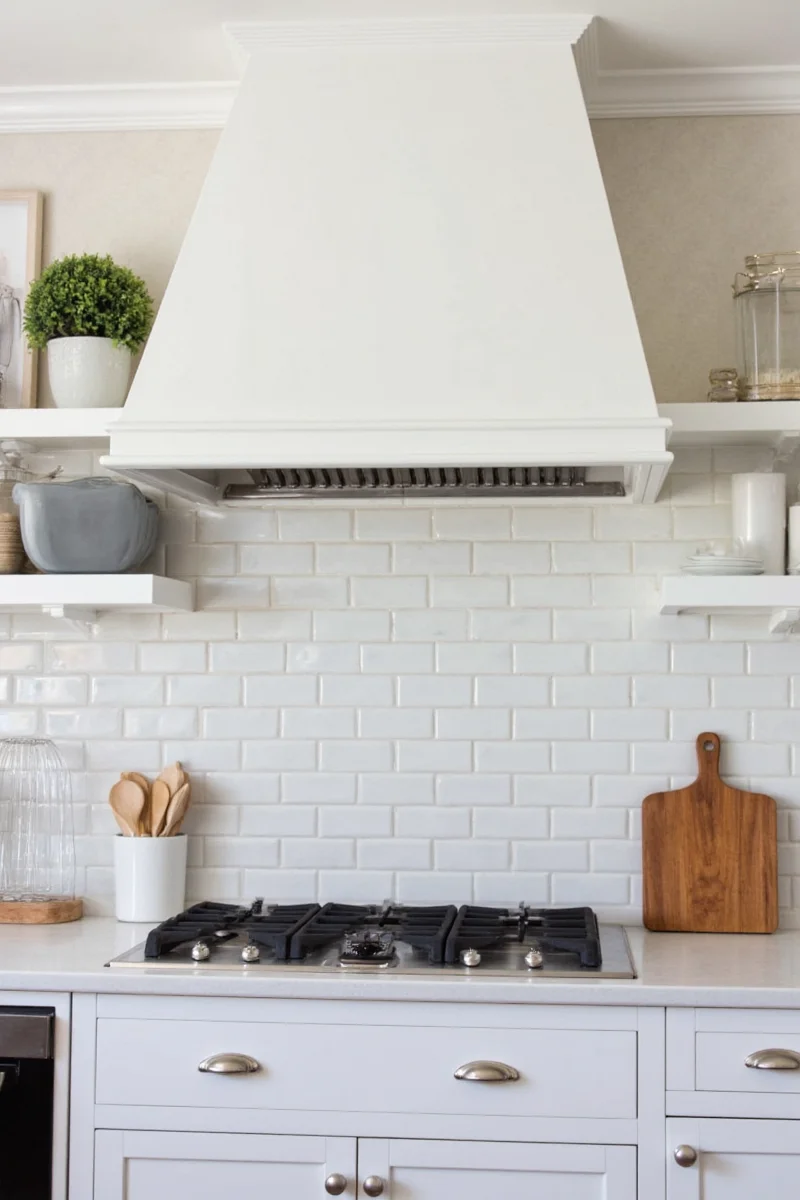 Industrial-style exhaust hood with visible ductwork