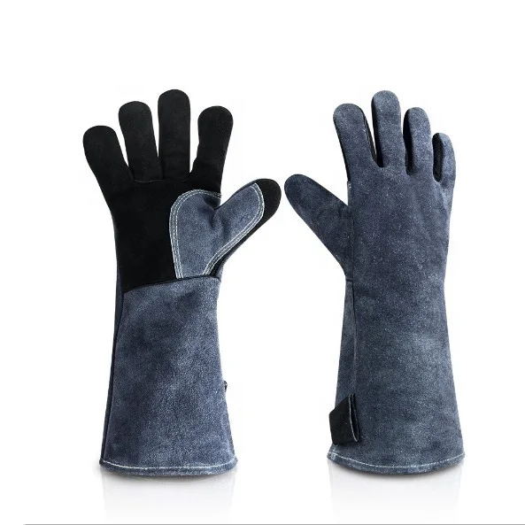 

Ozero Customized Logo CE Certificate Heat Resistant Grillhandschuhe Oven BBQ Gants Barbecue Grill Gloves ., Gray/black