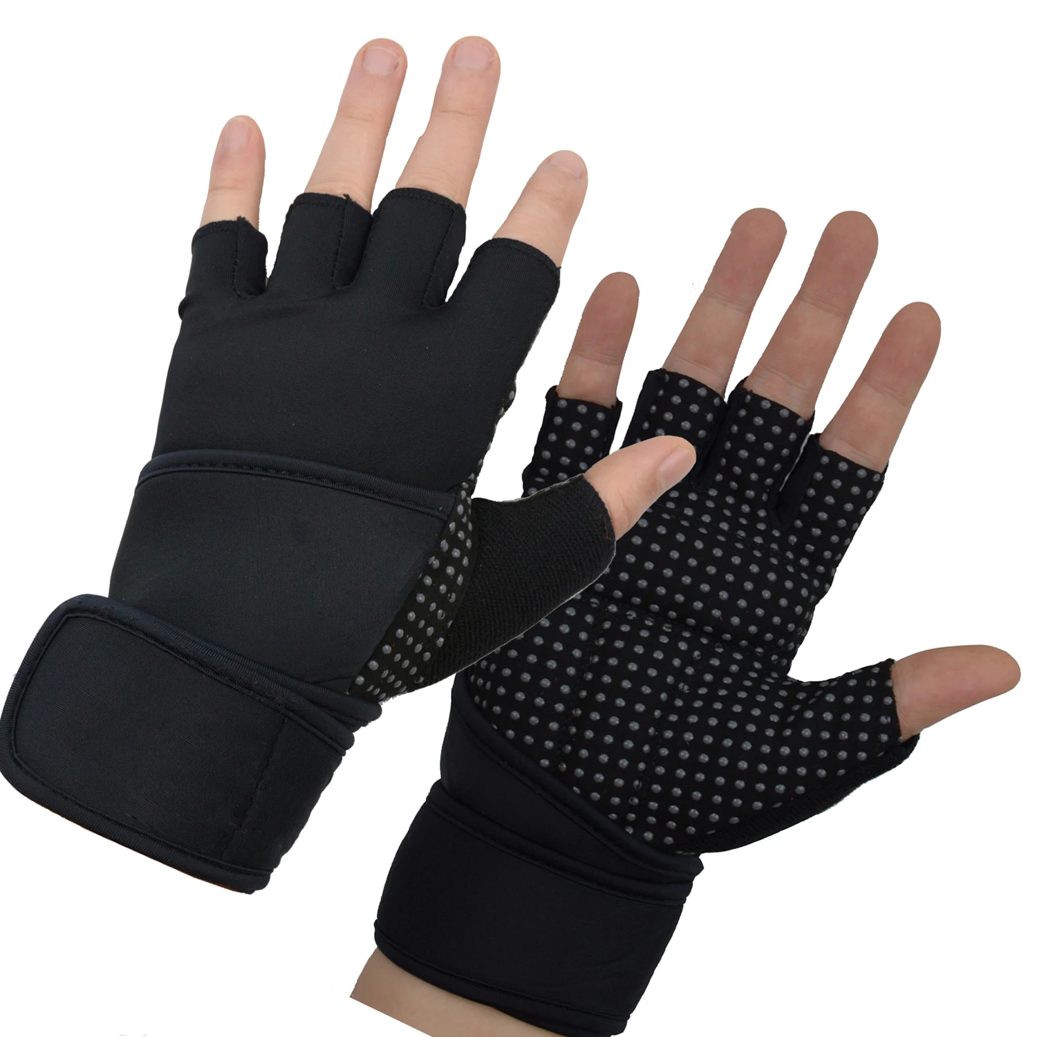 

HANDLANDY leather cycling motorcycle bicycle gloves fitness training gloves sports cross training gloves, Black