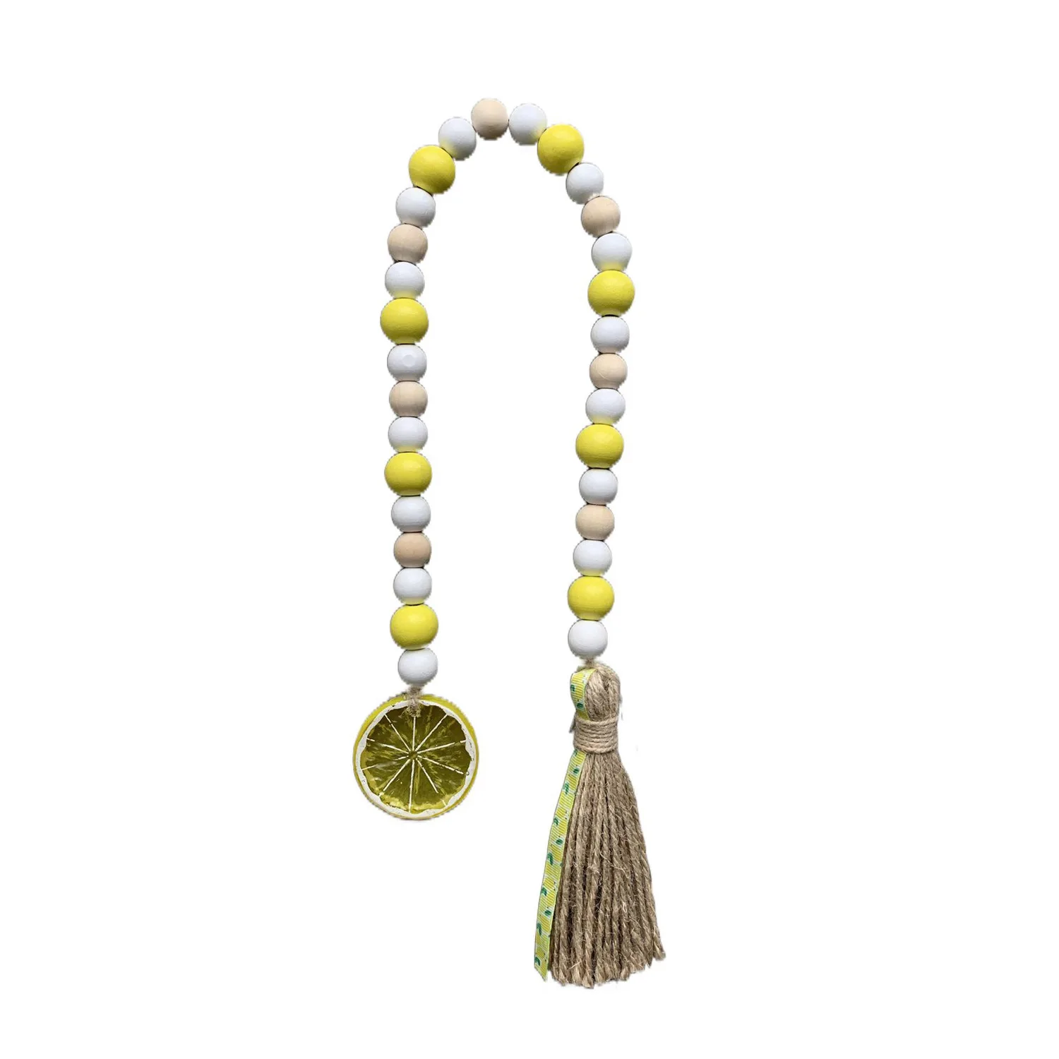 

Farm Decoration Hemp Rope Wood Bead string Pendant Line Rope Tassels Wooden Bead Farmhouse Decor Pendant Tassel Lemon Wood Bead, Mix colors