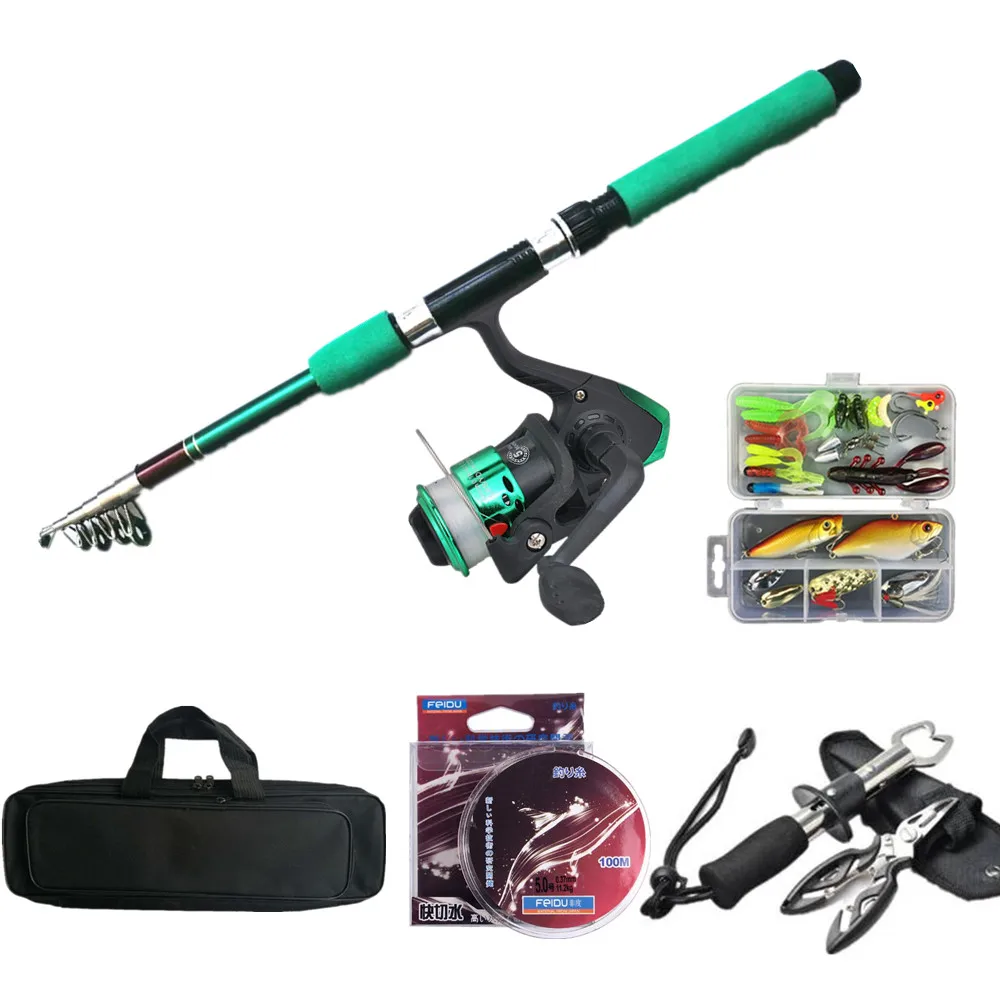 

New Style Fishing Rod And Reel Set Combo Fishing Rod Reel Lure Hook Kit Fishing Set