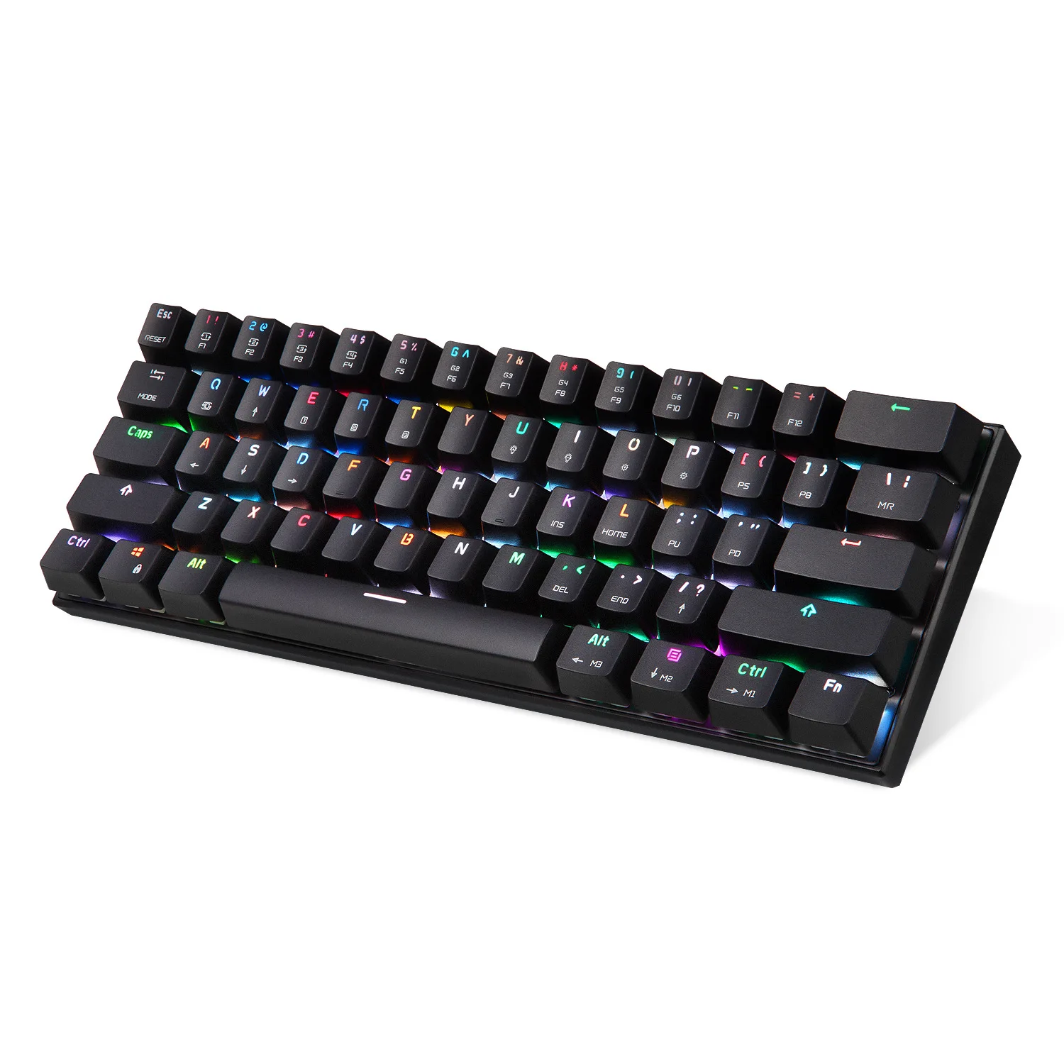 

Wired Wireless Dual Mode RGB Mini 61 Keys Mechanical Keyboard, Black ,white