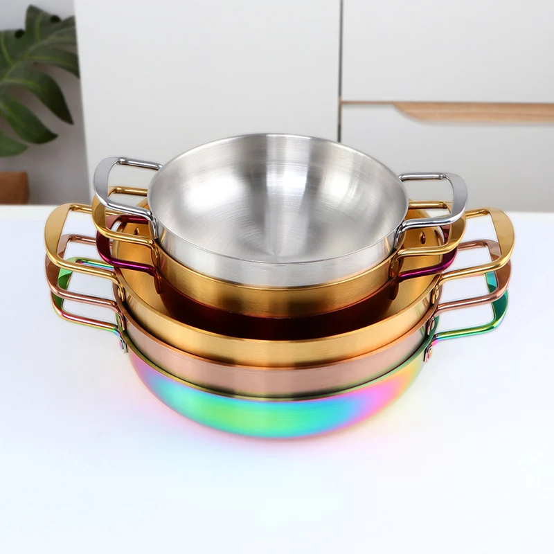 

Household Stainless Steel Hotpot Cooking Soup Pot For Crayfish Seafood Kitchen Stockpot, Silver/gold/rose gold/rainbow no.0/rainbow no.3
