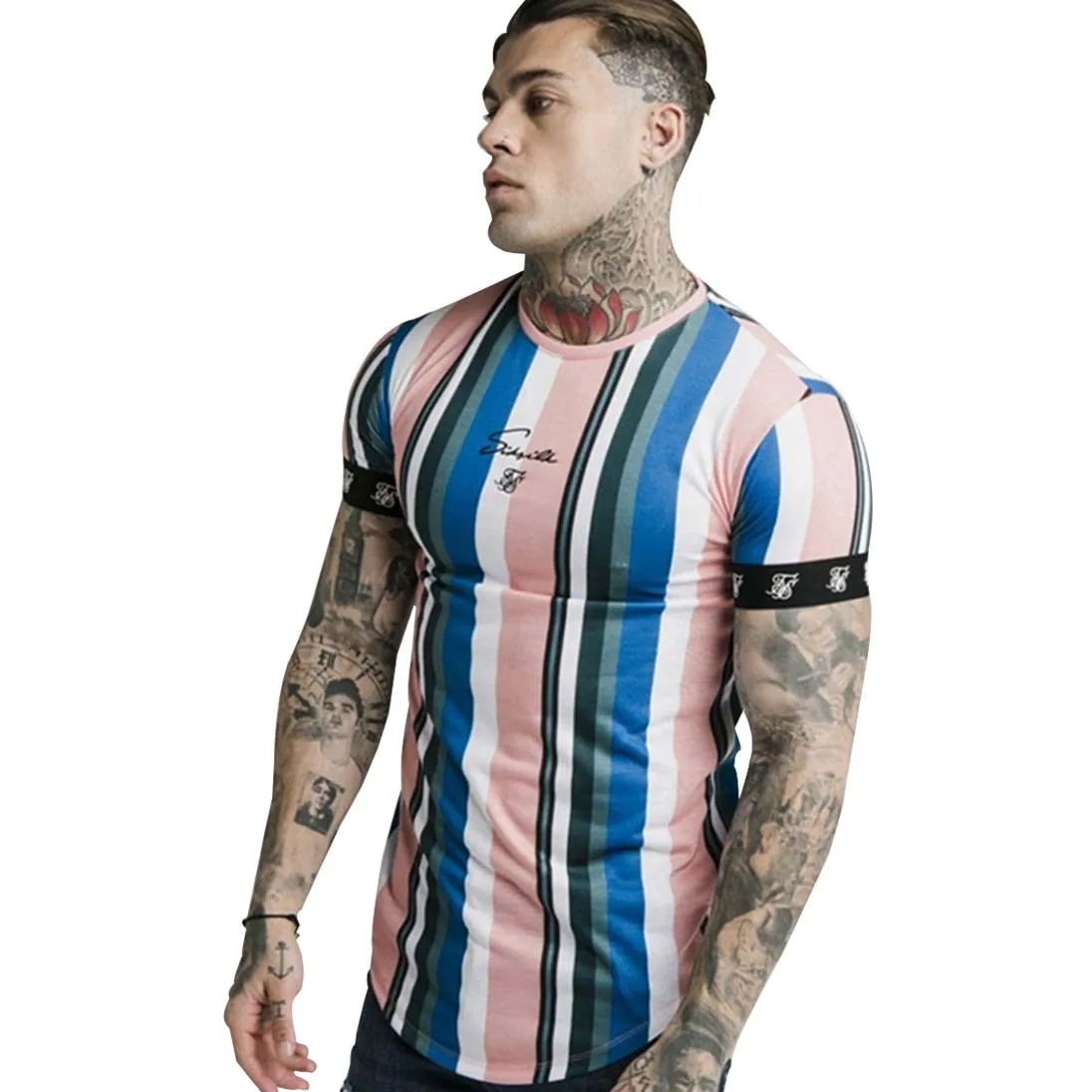

t-shirt high quality Silk Cotton jersey cotton micro stretchable fabric men's t-shirt, Colors