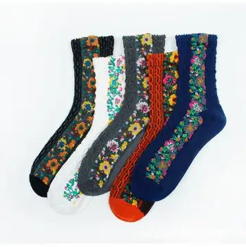 

Wholesale Women retro ethnic style socks retro flower floral custom socks socks