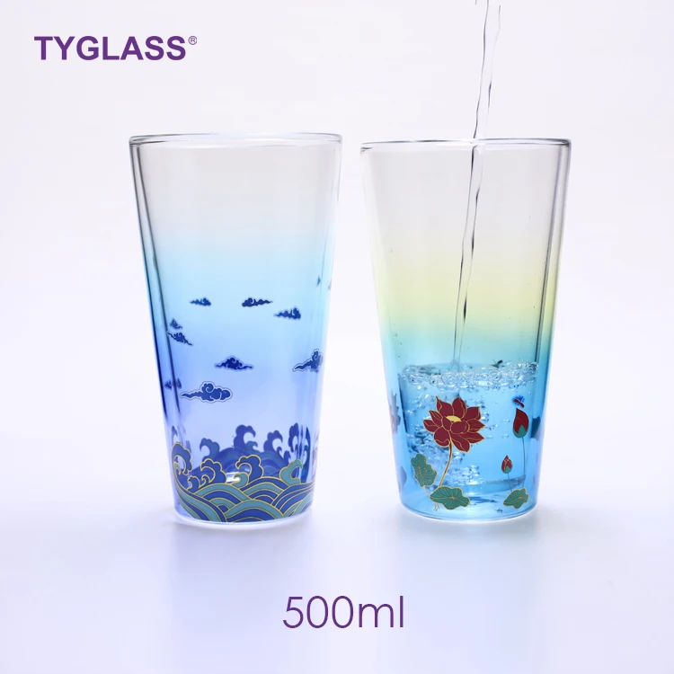 

Sell Well discount borosilicate color reusable juice coffee glass cup