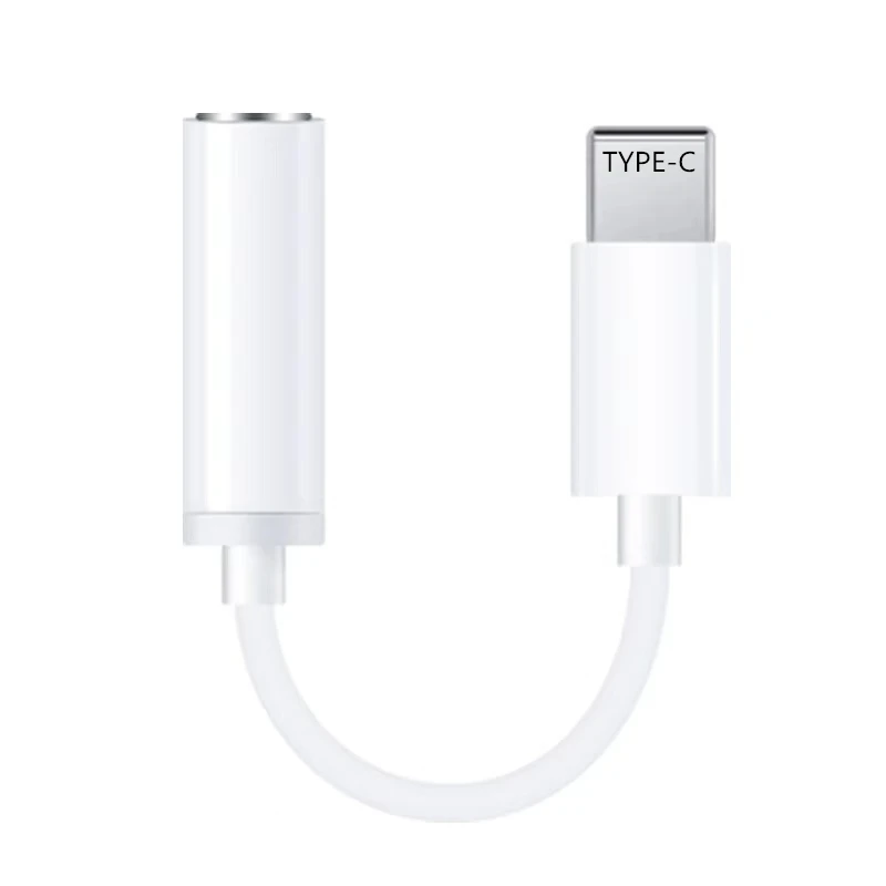 

type-c to 3.5mm headphone jack adapter lighting to 3.5mm earphone cable adapter aux audio jack for mobile phone, White