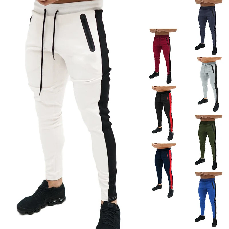 

White Pantalones Deportivos Mens Cargo Sweatpants Trouser Track Sweat Pants Jogger Sport Broek Calca Esporte