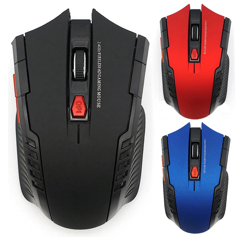 

2000DPI 2.4GHz Wireless Optical Mouse Gamer for PC Gaming Laptops New Game Wireless Mice with USB Receiver Drop Shipping Mause, Black