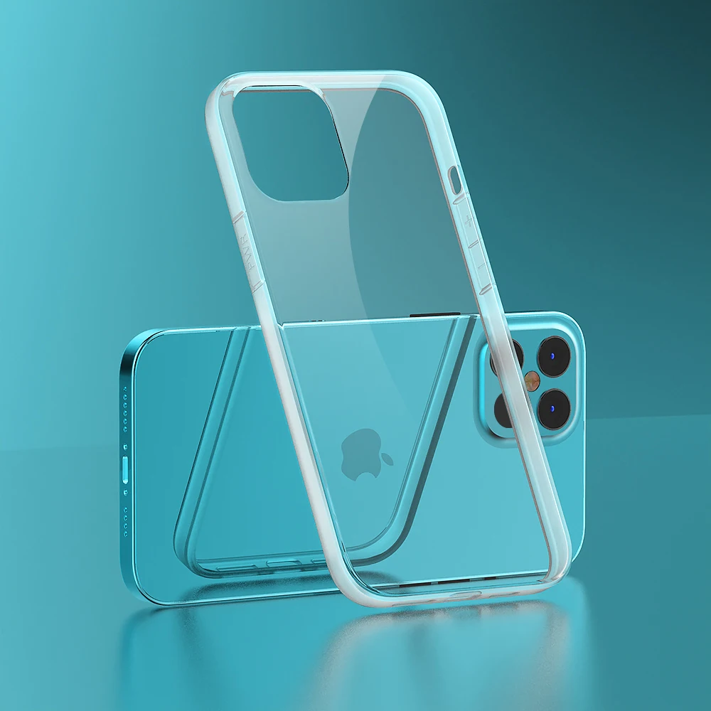 

PINJUN 2MM Shockproof Matte Bumper Crystal Clear TPU Case For i Phone11 Pro Max iPhone 12 Transparent Phone Covers Cases