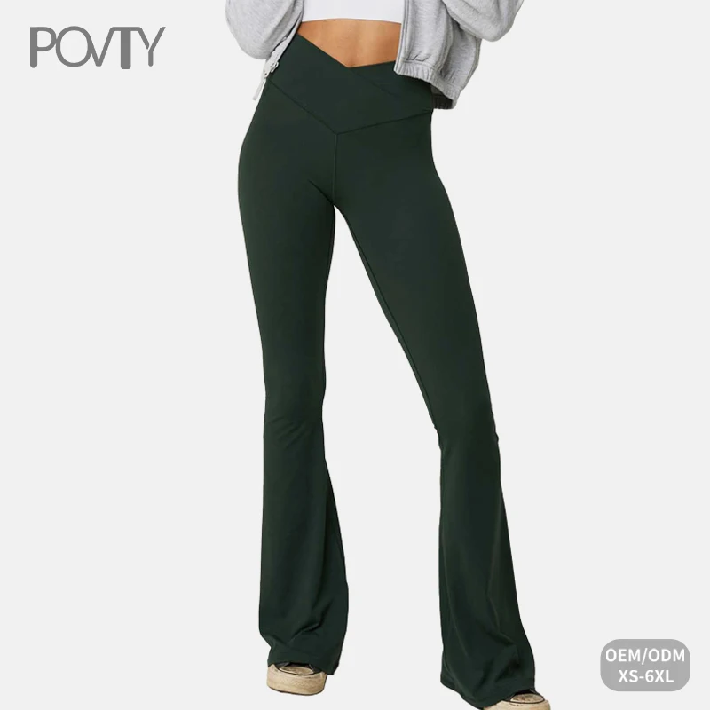 POVTY Flare Leggings High Waist Wide Leg