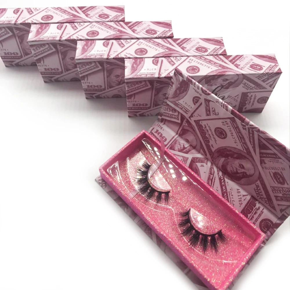 

25mm Eyelashes Money Case Lash Packaging Pink Lash Boxes 3d Mink Lashbox Private Label