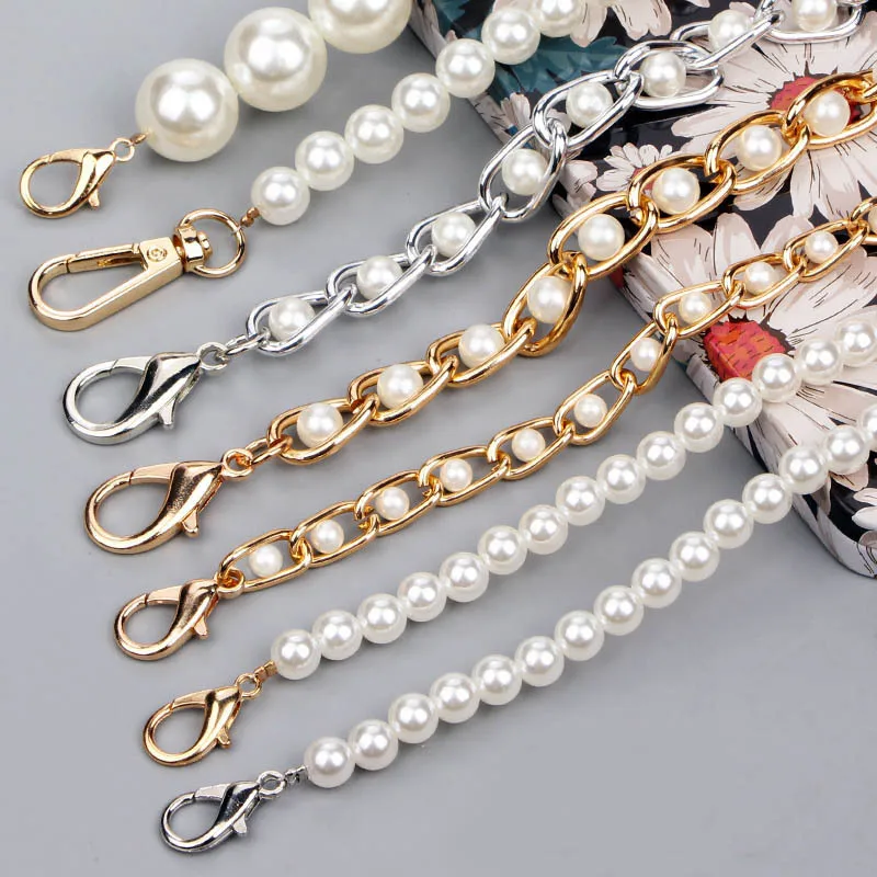 

Fashion Design Wholesale Pearl Bag Shoulder Pearl Chain Strap Purse Plastic Chain for Handbag, Customized