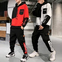 

2020 Casual tracksuit two piece set hoodies sweatshirt and sweatpants male sweatsuit