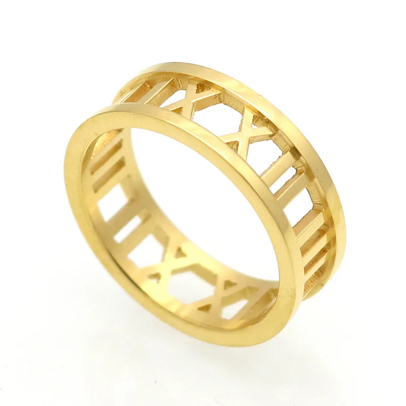 

Classics Roman Numerals Stainless Steel Ring Roman Rings For Women