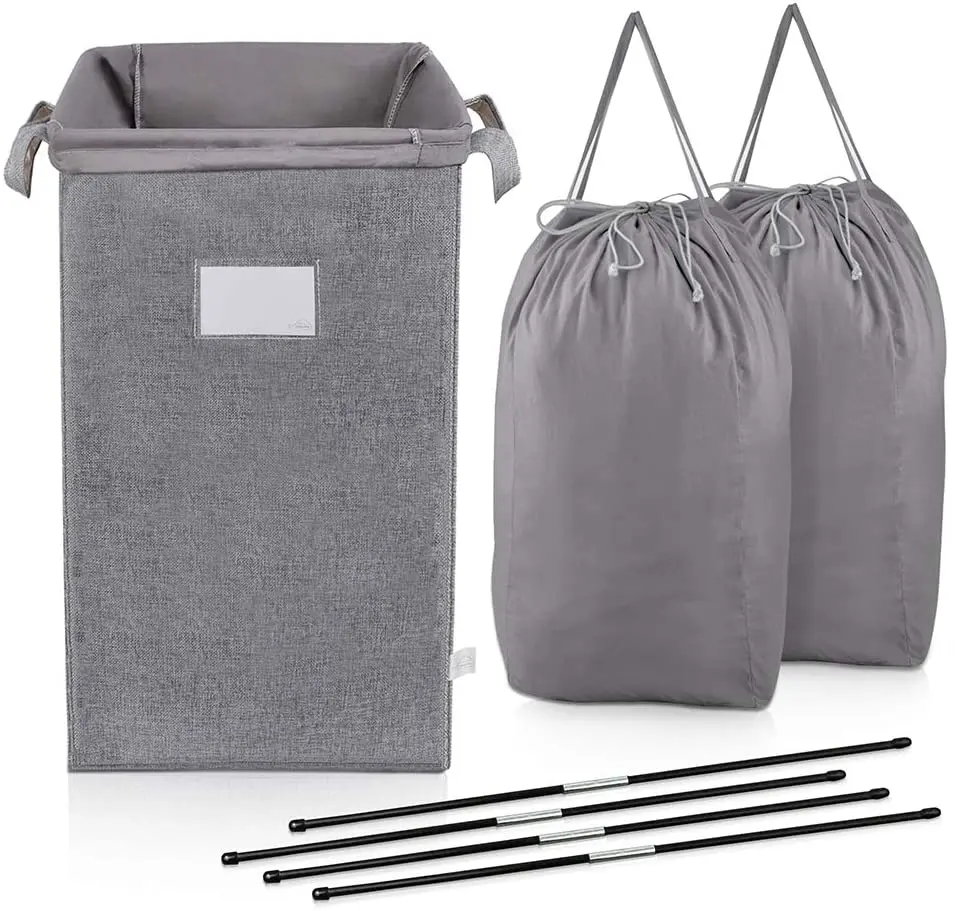 

Multi-purpose Detachable Large Drawstring Laundry Basket Bag Laundry Hamper Collapsible with 2 Removable Laundry Bag Customized