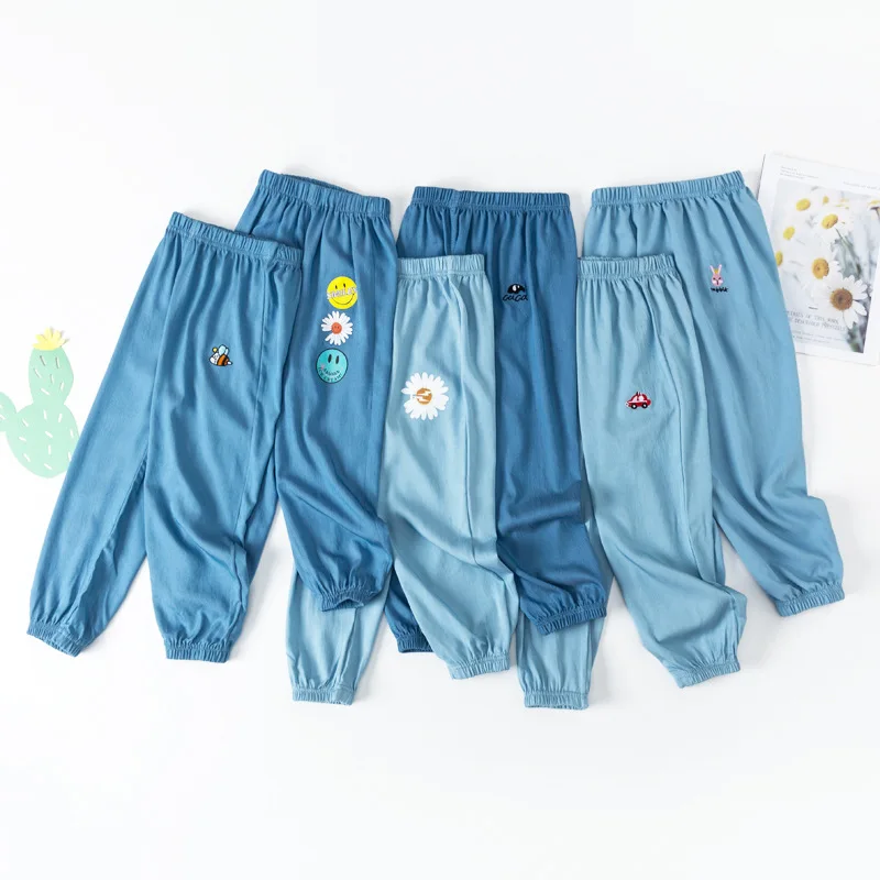 

Children's Mosquito-proof Pants Boys Summer Thin Girls Baby Lantern Pants Big Children Summer Jeans Long Pants, Picture color